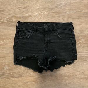 American Eagle Black Shortie Denim Shorts Size 12
